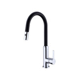 Nero Perl Pull Out Sink Mixer - Black Chrome